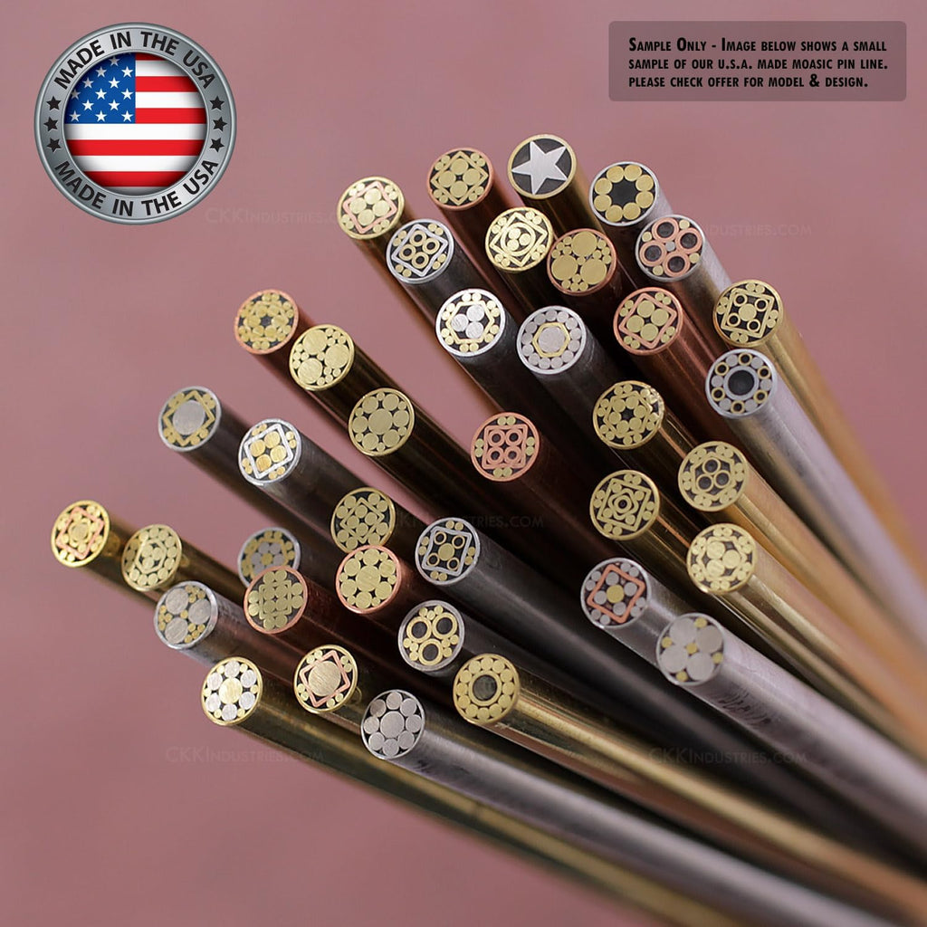 Mosaic Pin - (0.156 (5/32) Inch Diameter) - (504BS) - (Brass Outer Material)(Stainless Steel Inner Material)