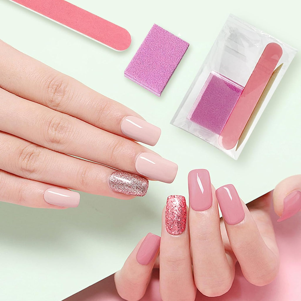 Lokyango Disposable Manicure Tool Kit (Pink, Count, 40, 80/100 Grit)