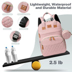 Large Diaper Bag Backpack with Changing Station, Pink