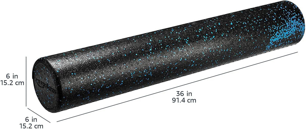High Density Foam Roller for Exercise and Recovery, 36 Inches, Blue Speckled