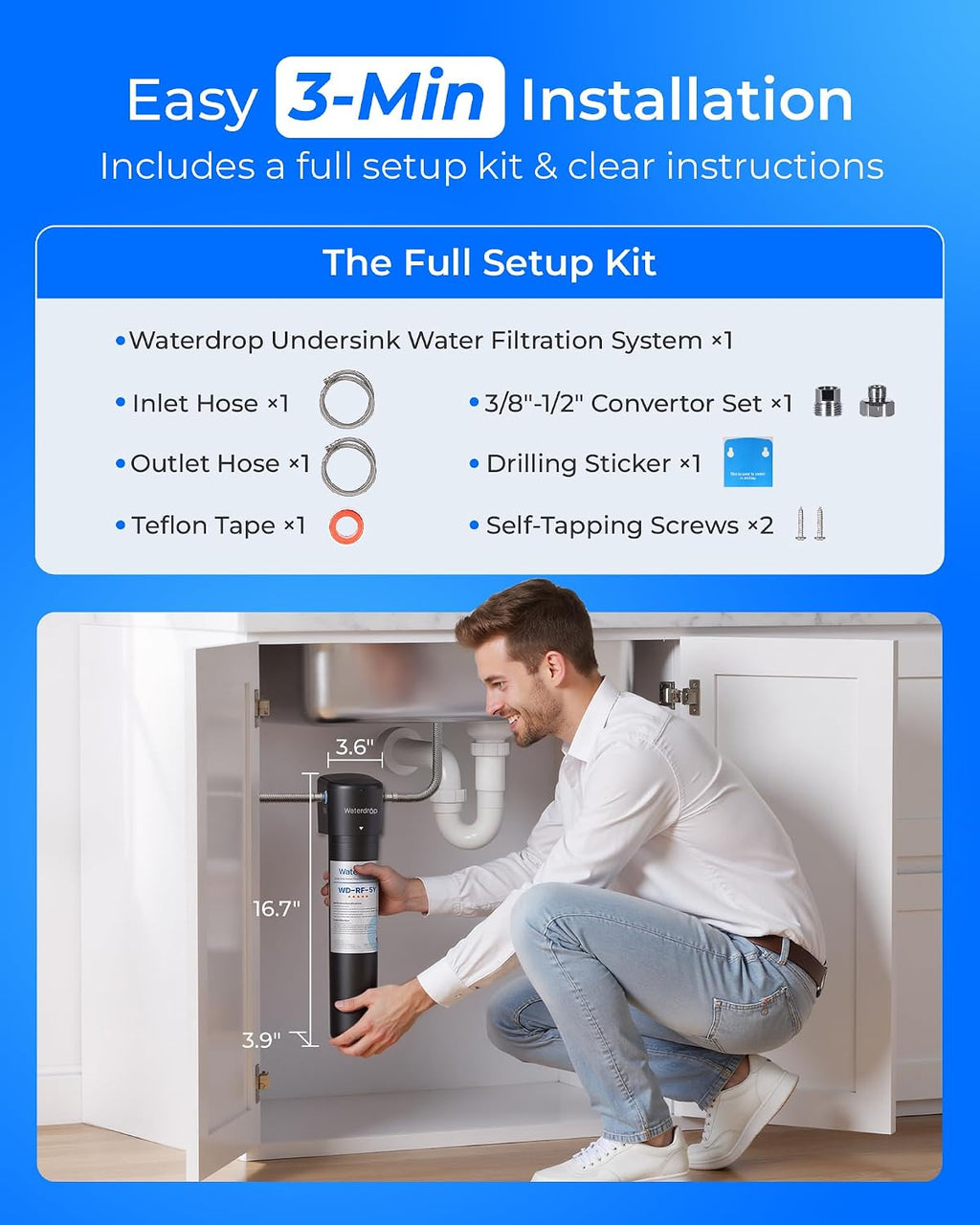 UA-5Y 5-Year Under Sink Water Filter System, Ultra Long Life