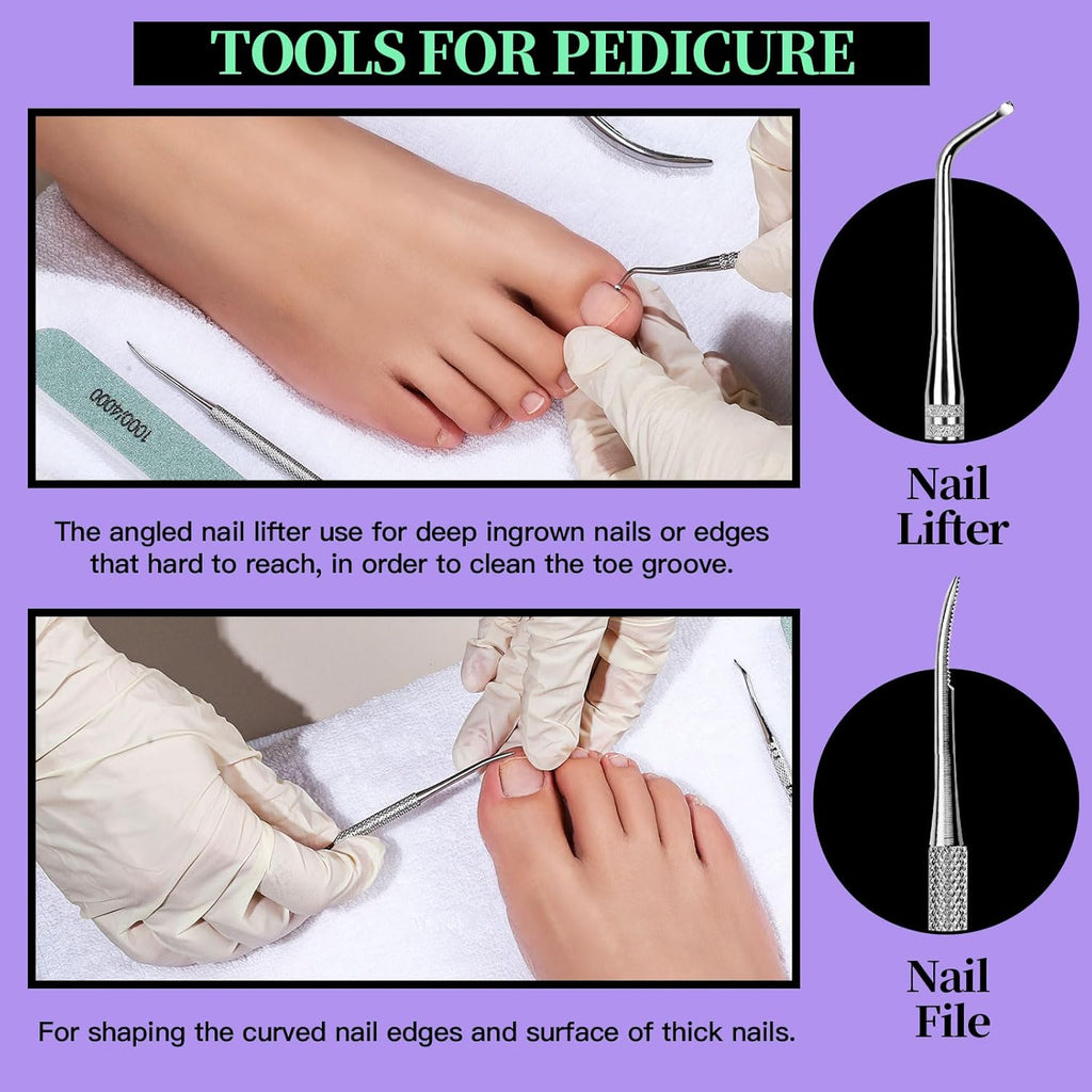 Manicure and Pedicure Tools Kit, Manicure Kit, Nail Files 100/180, Nail Buffer Block, Nail Cuticle Nippers, Cuticle
