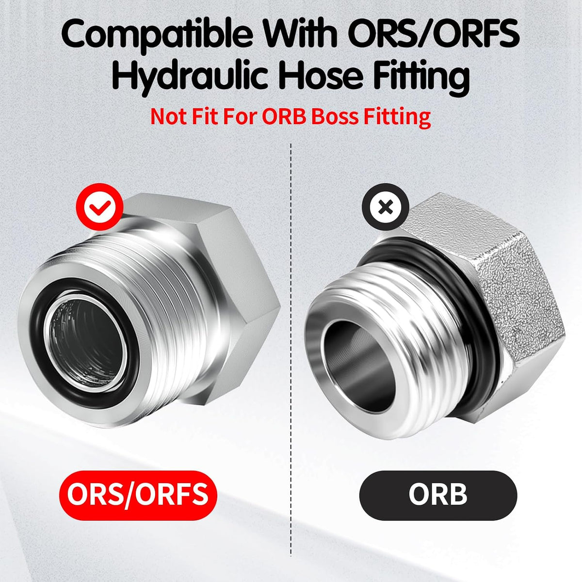 195pcs ORS/ORFS Hydraulic O-Ring Kit, Buna-N 90A O-Ring Seal