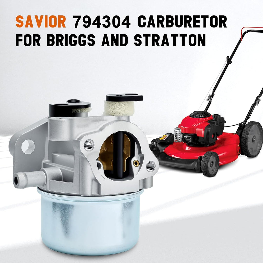 Savior 794304 799866 Carburetor for Briggss & Stratton Lawnmower Auto-Choke
