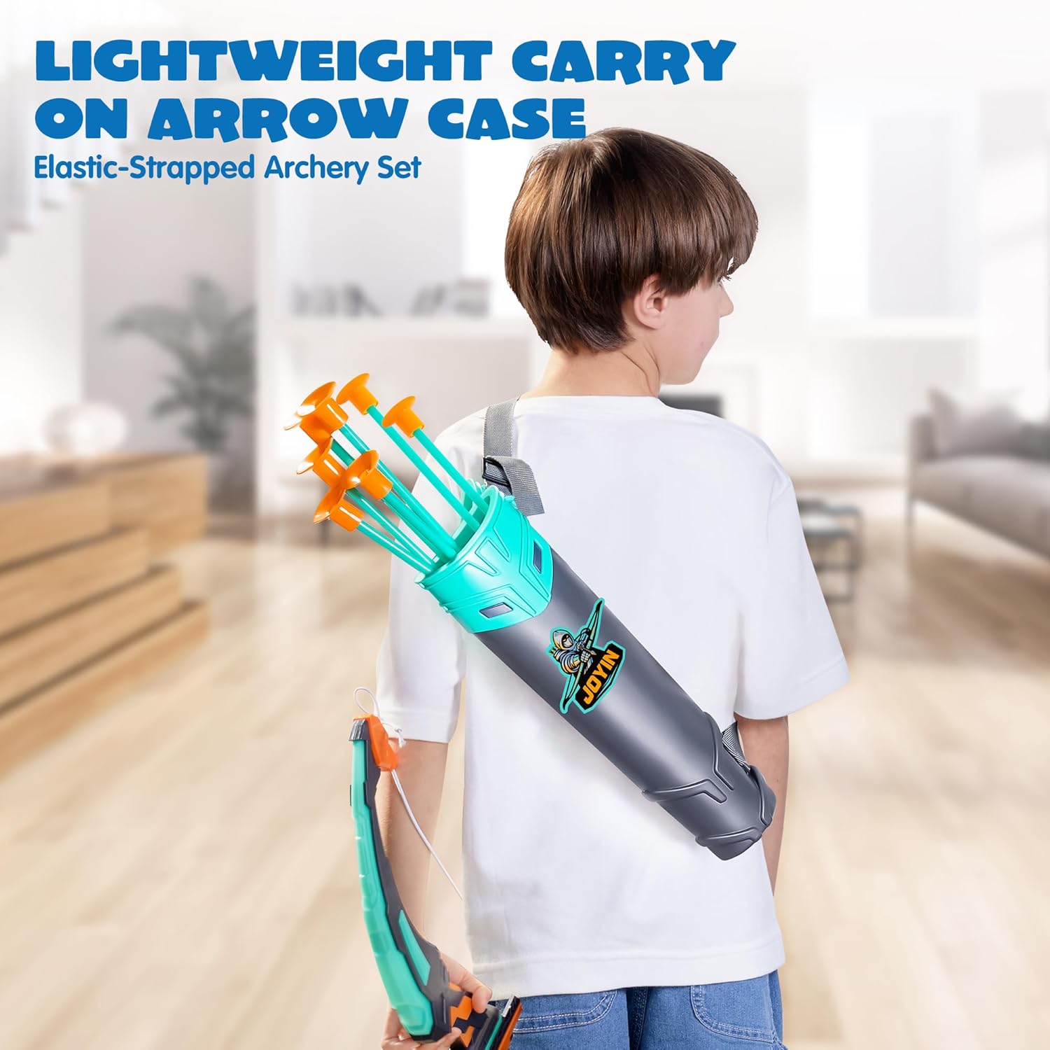 Kids Bow and Arrow Set, LED Light Up Archery Toy Set with 9 Suction Cup Arrows, Target & Arrow Case, Indoor and