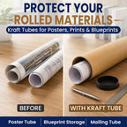 2 x 15 inch Mailing Tubes, 30 Pack Cardboard Poster Tubes with Caps