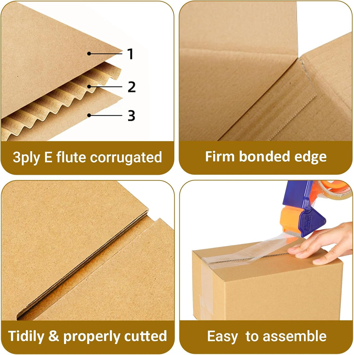 40 Pack 6"x4"x3" Corrugated Shipping Box, Cardboard Boxes Mailer