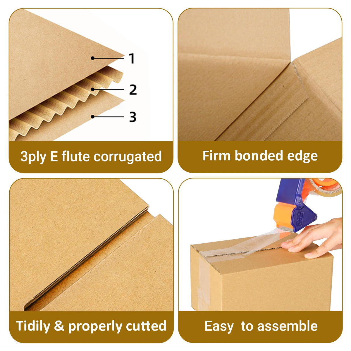 40 pack 7x5x4 inch Cardboard Box Mailers, Kraft Shipping Boxes