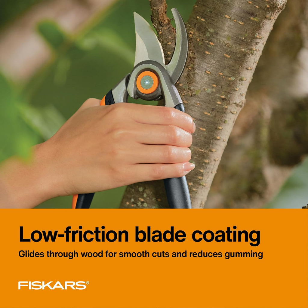 Bypass Pruning Shears, 1" Cut Capacity Gardening Scissors, Forged Steel Replaceable Blade, SoftGrip Handle Garden