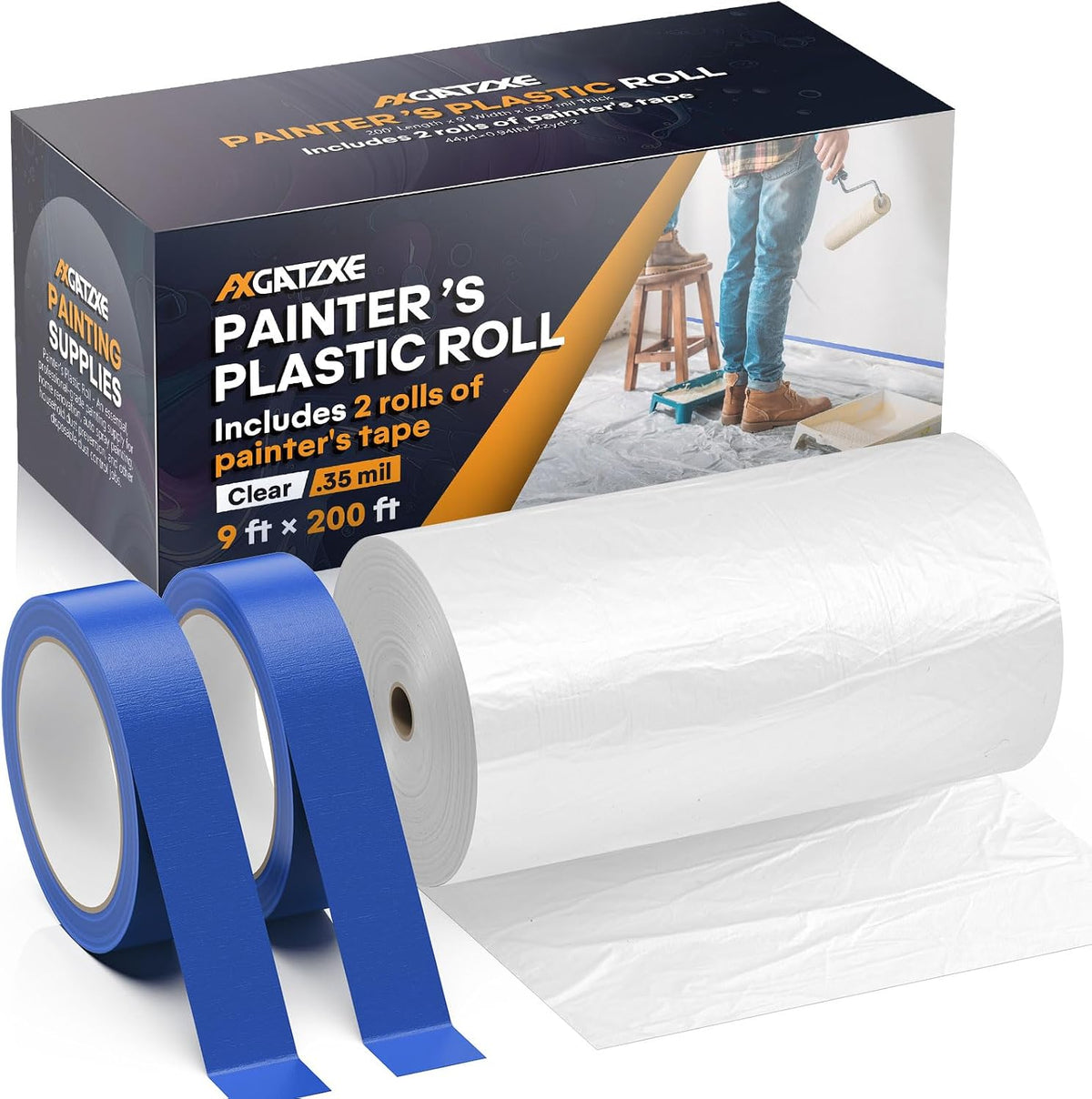 Plastic Drop Cloth for Painting, Painter's Plastic Sheeting & Tarp