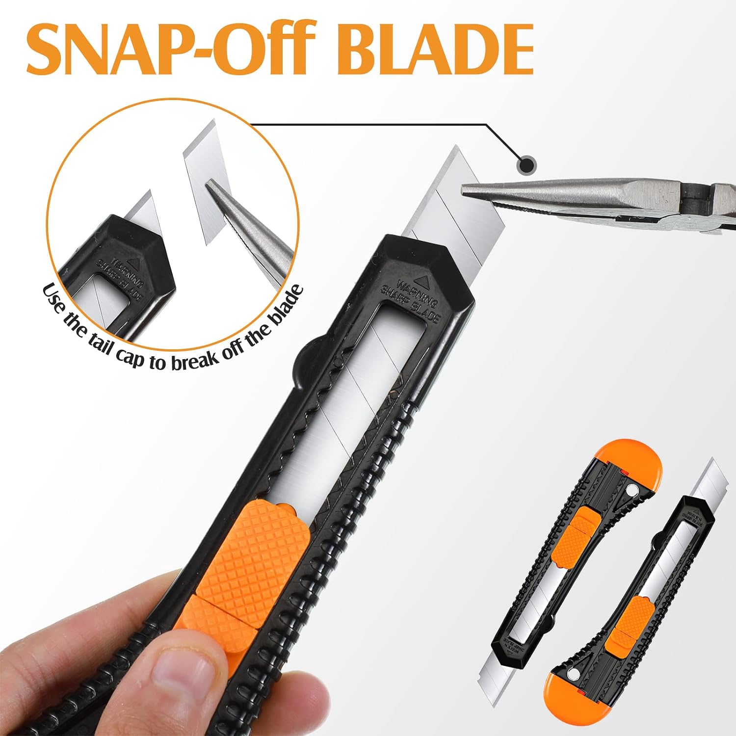 50 Pack Box Cutter Retractable Utility Knife 18mm Wide Blade Cardboard Cutter Suitable for Office Art, Craft and Home
