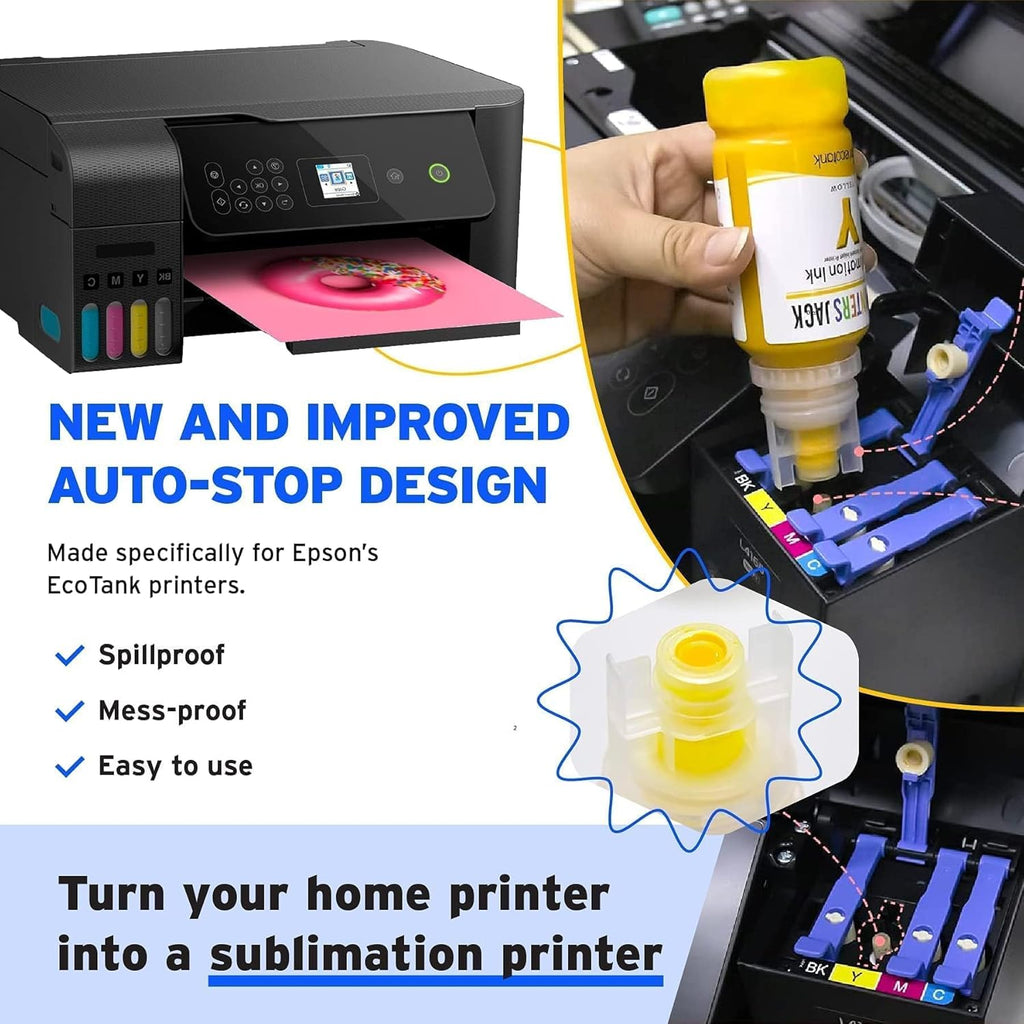 580ML Sublimation Ink Refilled Bottlescompatible for ET2400 ET2720 ET2760 ET2750 ET4800 ET-2800 ET-2803 ET-2850