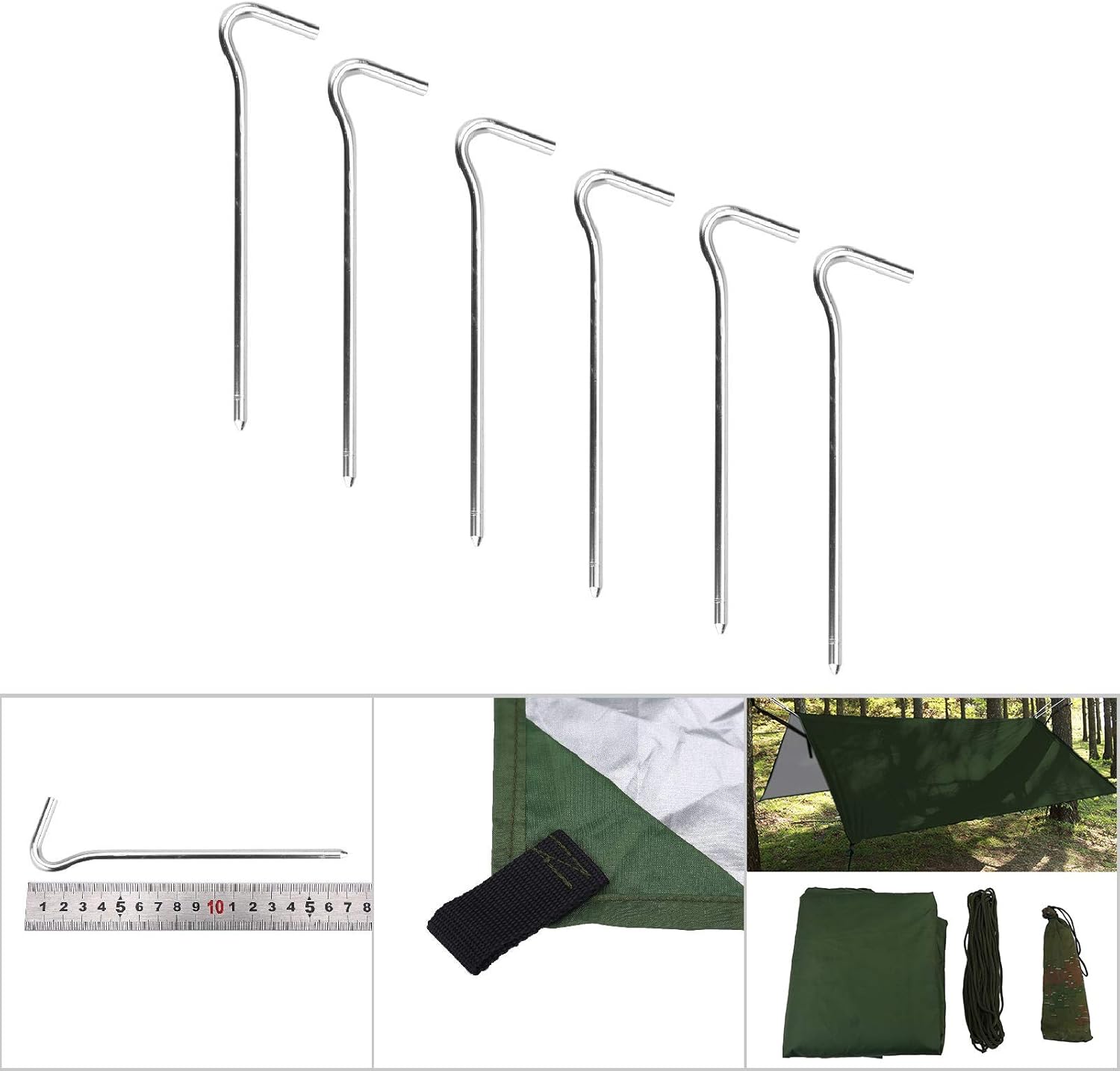 Outdoor Tent Shelter, Portable Tent Tarp, Water Proof Tents Tarp for Camping Hiking Fishing (Green)