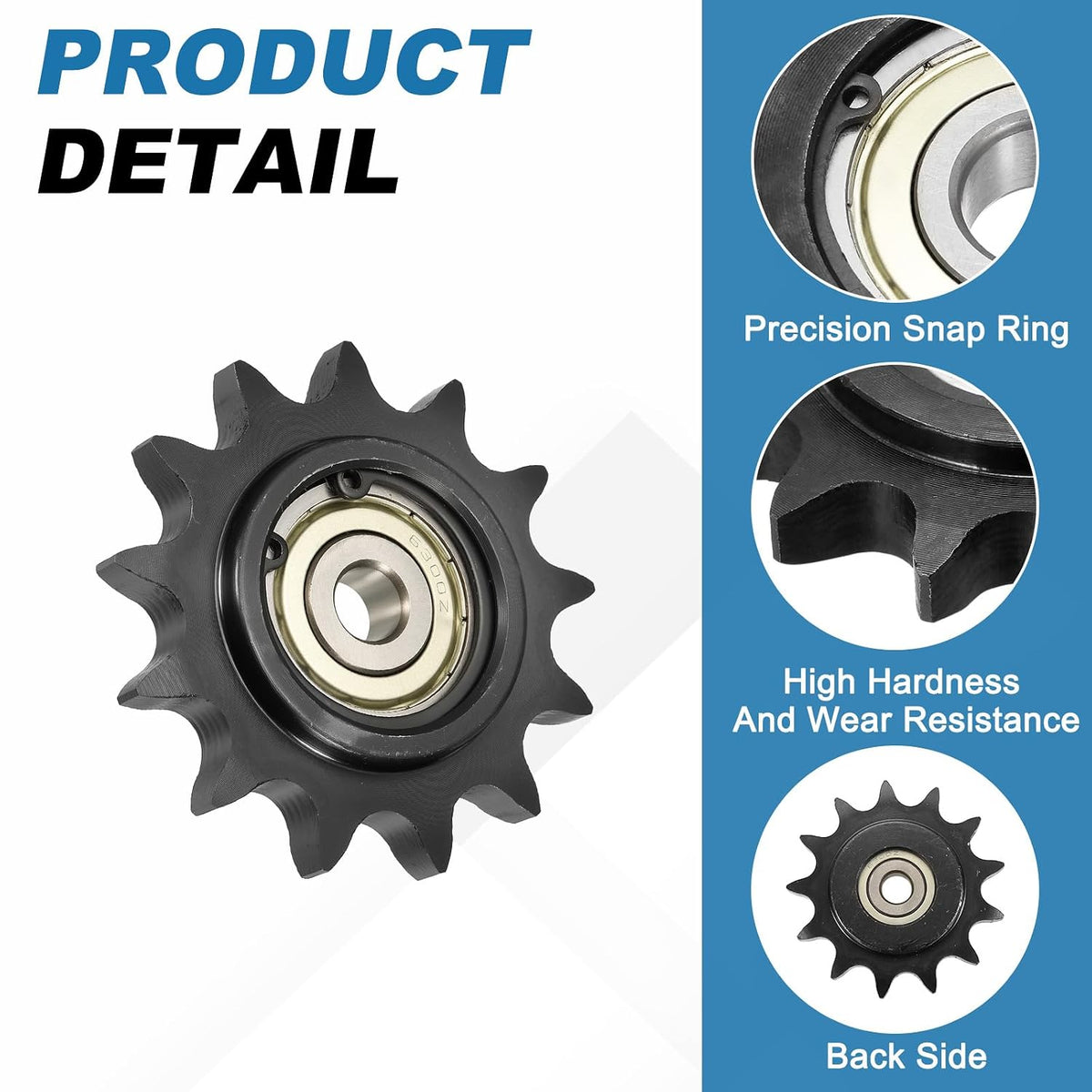uxcell #50 Roller Chain Idler Sprocket, 10mm Bore 5/8" Pitch 13 Tooth