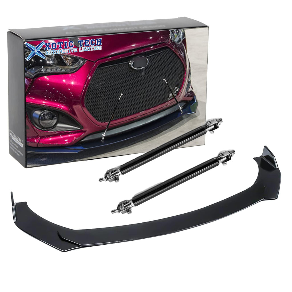 Universal Front Bumper Lip Chin Spoiler Splitter Diffuser Guard Wing Protector Trim Car Body Kit with Adjustable