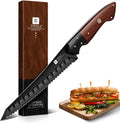 Serrated Bread Knife 8-inch - Black Bread Knife for Homemade Breads
