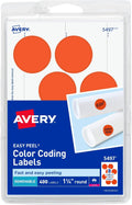 Removable Print or Write Color Coding Labels for Laser Printers, 1.25 Inches, Round, Pack of 400 (5497)