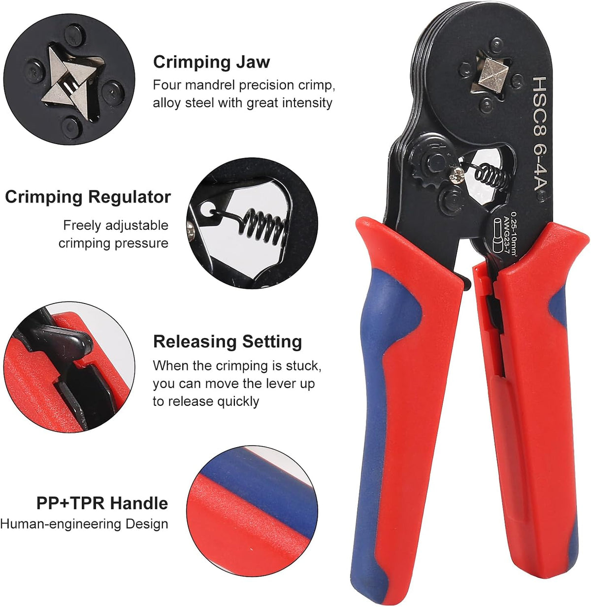 Ferrule Crimping Tool Kit with 1200pcs Wire Terminals Crimping Connectors Wire Ends Ferrules AWG 23-7 Self-adjustable Wire Plier Set Terminal Connector Sleeves Electrical Wire Connectors