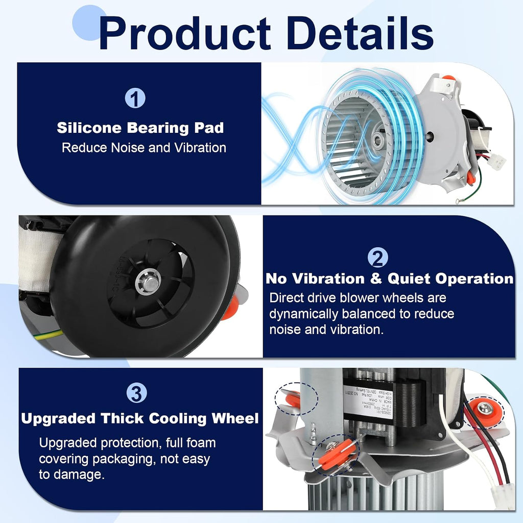 349336-761 Draft Inducer Motor Replacement HC21ZE125A 326628-761, Compatible with Carrier Bryant Payne,Furnace Exhaust Vent Venter Blower Motor Assembly, Replace 326628-761, 326628-701, 326628-711
