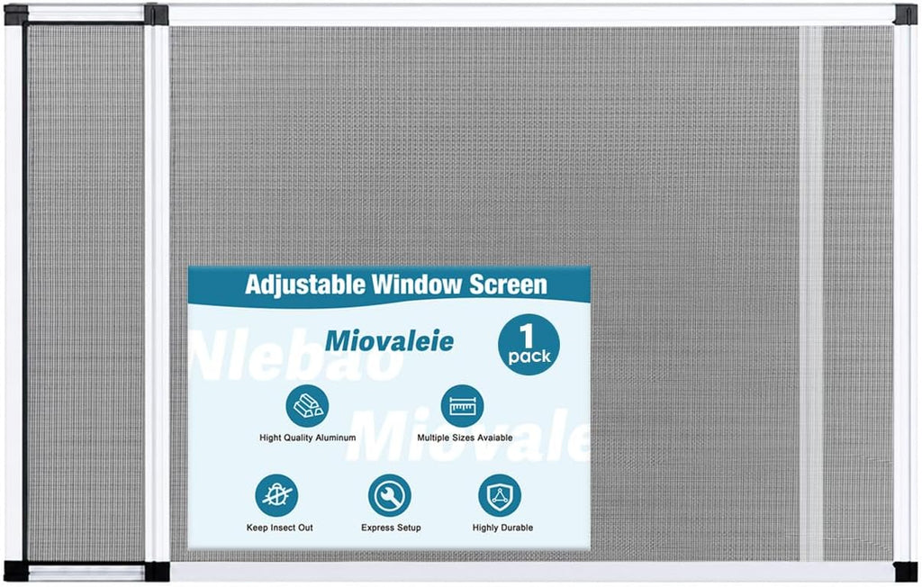Expandable Window Screen, Adjustable Window Screen (10" H x 14.3"-25" W)