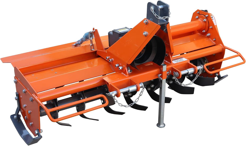 Heavy Duty 3 Point Hitch Rotary Tiller 4 FT 49 in, Tractor Tiller Work with 3 PT CAT I, Single Speed PTO Drive