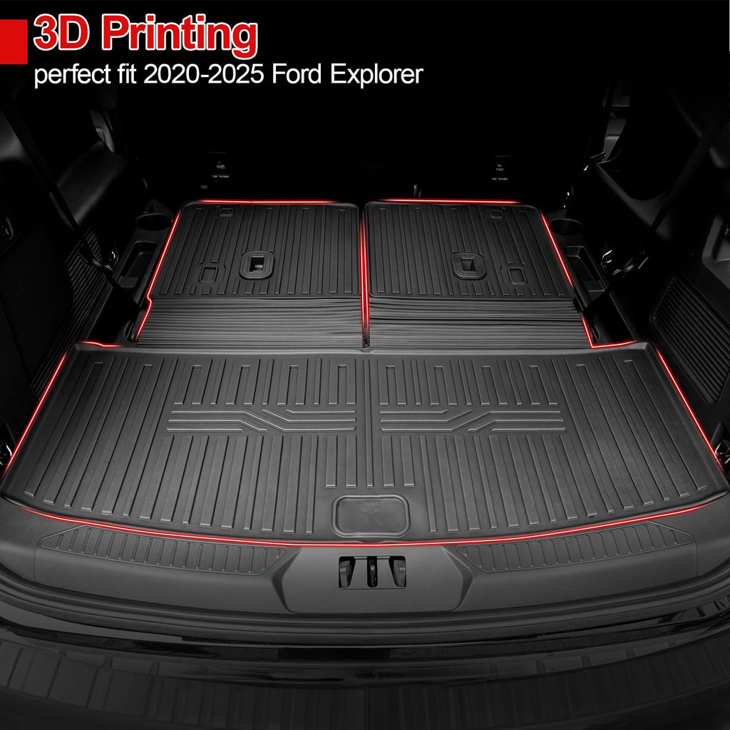 Cargo Mat & Brackrest Mat for 2020-2026 2027 Ford Explorer