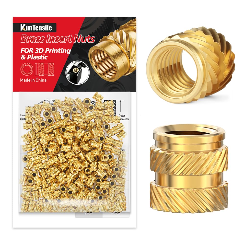 M6 Brass Insert Nuts - 60pcs M6x8x8mm Heat Set Insert Nuts