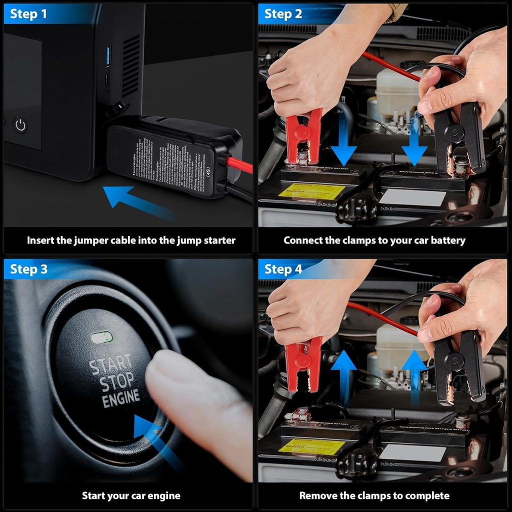 Portable Car Battery Jump Starter with Air Compressor 4000A 150PSI Inflator