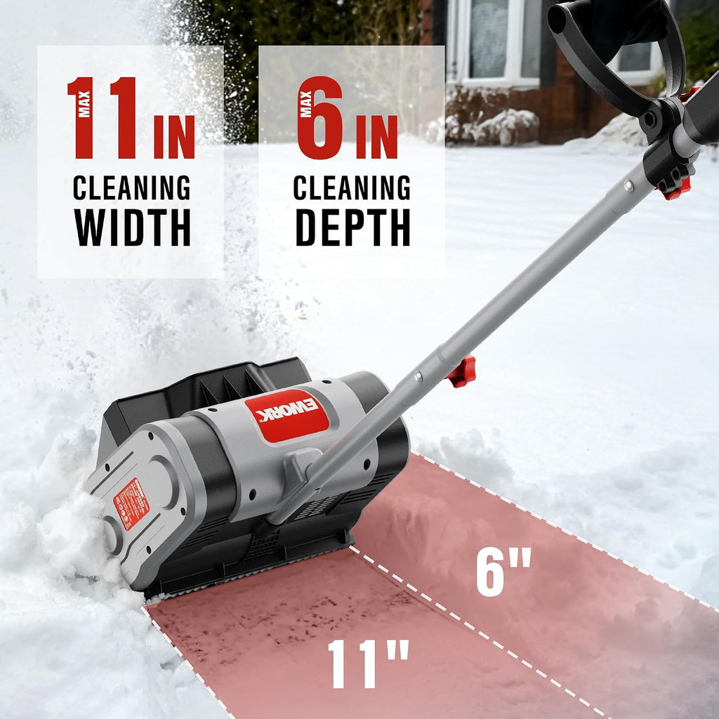 Corded Snow Shovel 11-Inch 1200W 10A Powerful Electric Snow Shovels, 6-Inch Clearing Depth, 23-Foot Max Throw