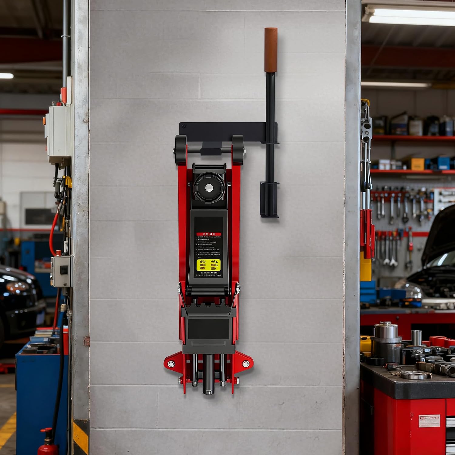 Jack Stand & Floor Jack Wall Mount Organizer Brackets | Hydraulic Trolley Jack Holder for Race Trailer Garage Storage