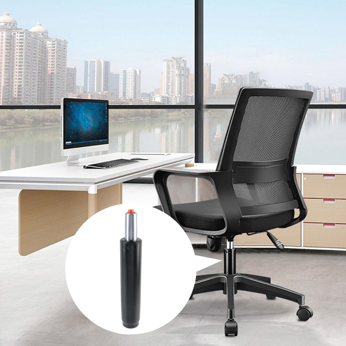 UTALIND Office Chair Cylinder Replacement, Black Class 4 Hydraulic Lift