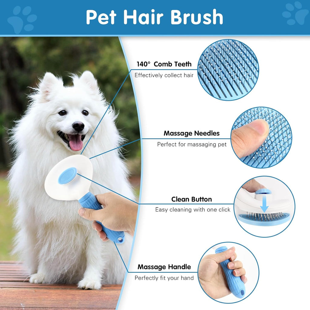 Dog Brush Dog Grooming Kit 6PCS Dog Brush for Shedding-Dog Brushes for Grooming, Dematting Comb for Dogs, Cat Nail