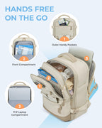 37L Expandable Travel Backpack Compression Carry On Daypack