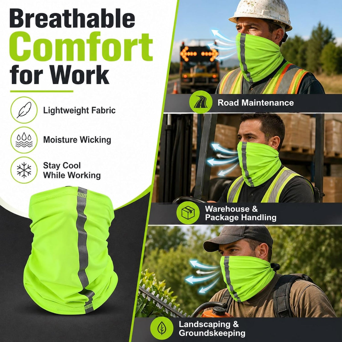 4 Pcs Neck Gaiter Face Mask for Men