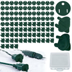 50Set Weatherproof Gaskets & Plug Protector Covers for Extension Cord,Green
