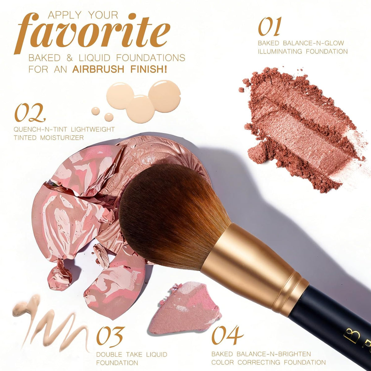 Makeup Brushes Set with Kabuki, Powder & Eyeshadow Brushes | Travel Friendly Makeup Kit with Bag | Concealer, Blush &