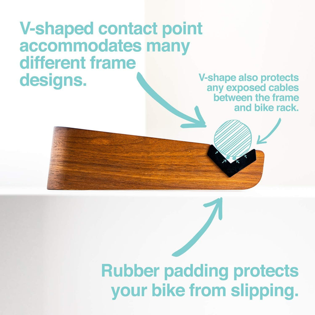 Wooden Bike Wall Mount - Horizontal Bicycle Wall mount for Home or Garage, Wall Bike Rack for apartment, Your Elegant
