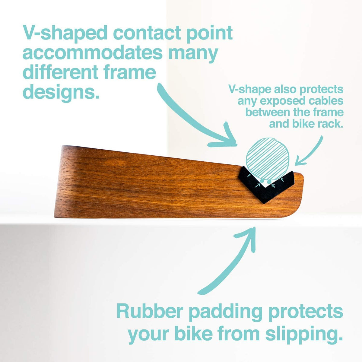 Wooden Bike Wall Mount - Horizontal Bicycle Wall mount for Home or Garage, Wall Bike Rack for apartment, Your Elegant