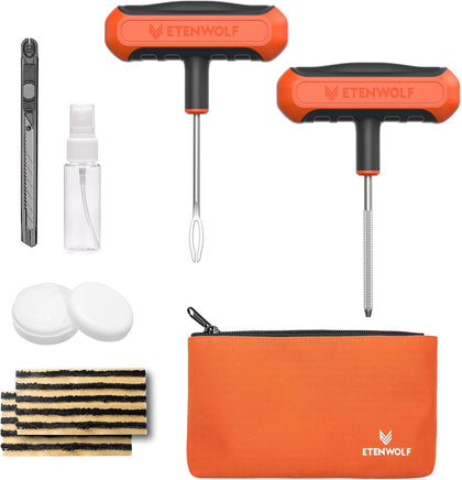 Flat Tire Repair Kit with Plugs 16 Pcs, Heavy Duty Tire Plug Kit