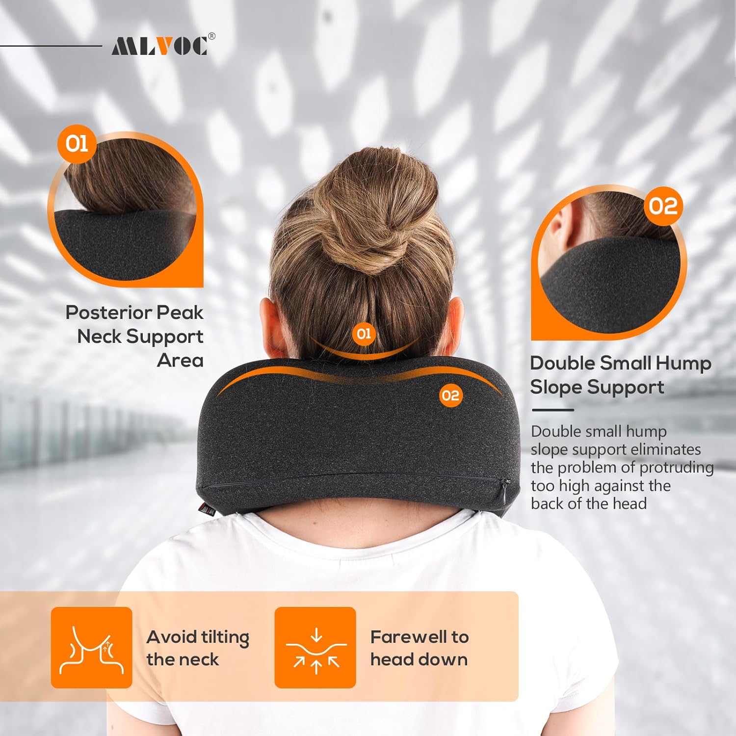 Neck Pillow for Traveling, Upgraded 100% Pure Memory Foam Travel Neck Pillow for Airplane Flight Sleep, Breathable &