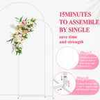 Wedding Arch Backdrop Stand 7.2FT,6FT White Metal Arch Stand Set