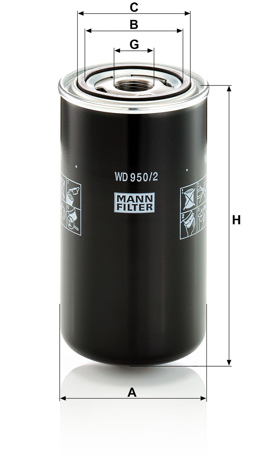 Mann Filter WD950/2 Spin-On Hydraulic Filter