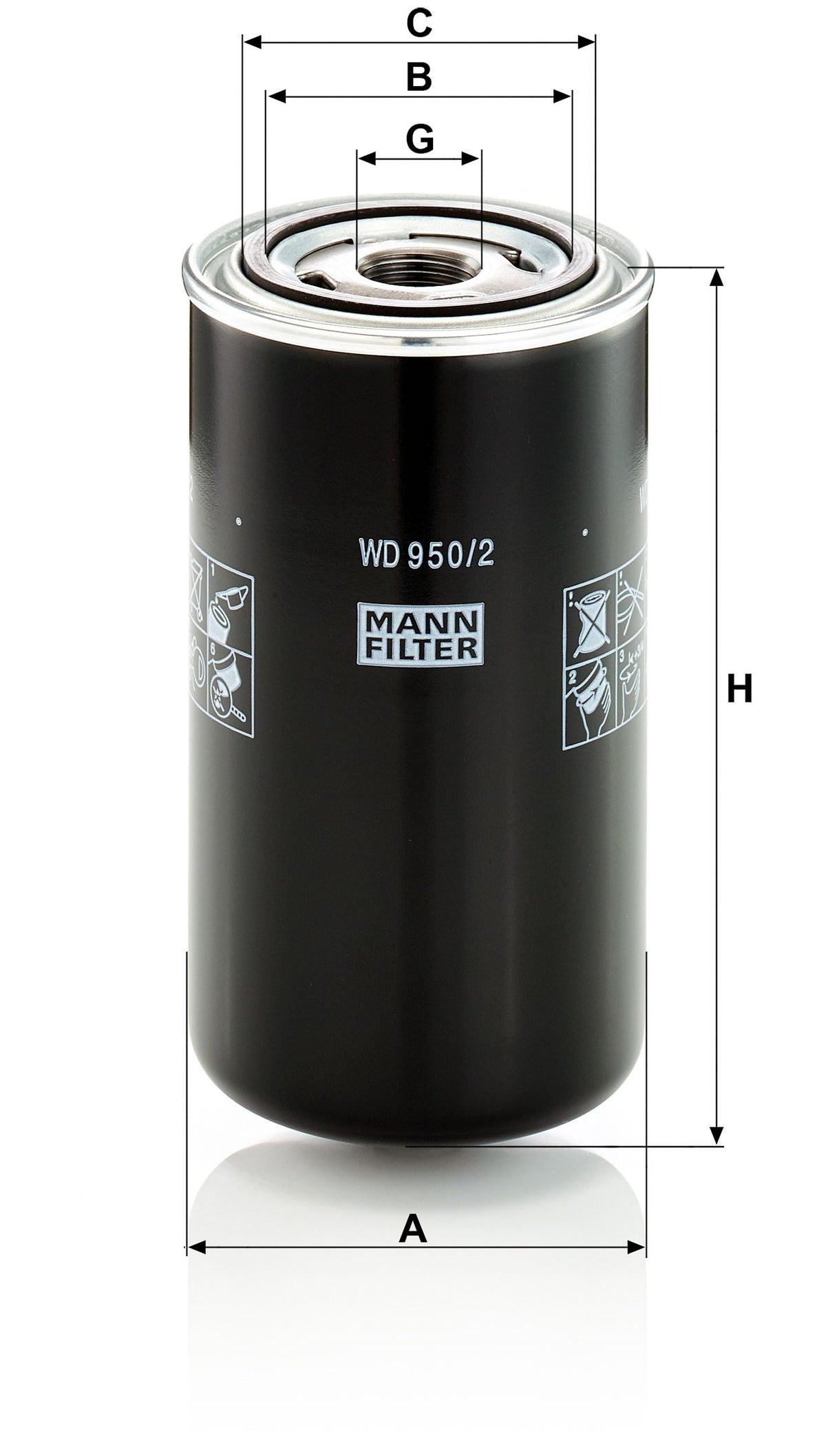 Mann Filter WD950/2 Spin-On Hydraulic Filter