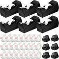 6 Pack Tape Dispenser Desk Bulk with 24 Rolls, Replacement Cores