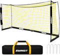 12X6 FT Soccer Goal for Backyard Portable Net Collapsible Metal Base, Quick Set Up Soccer Net for Indoor Outdoor