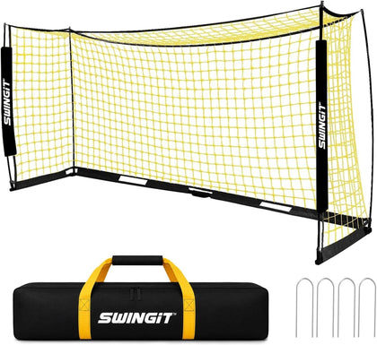 12X6 FT Soccer Goal for Backyard Portable Net Collapsible Metal Base, Quick Set Up Soccer Net for Indoor Outdoor
