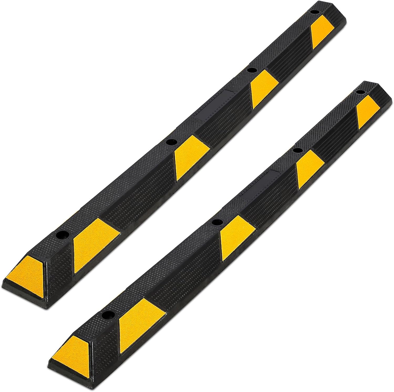 2-Pack Rubber Parking Curb, 72 Inch Heavy Duty Parking Stoppers, 55000 LBS Capacity Parking Bumpers, Garage Wheel