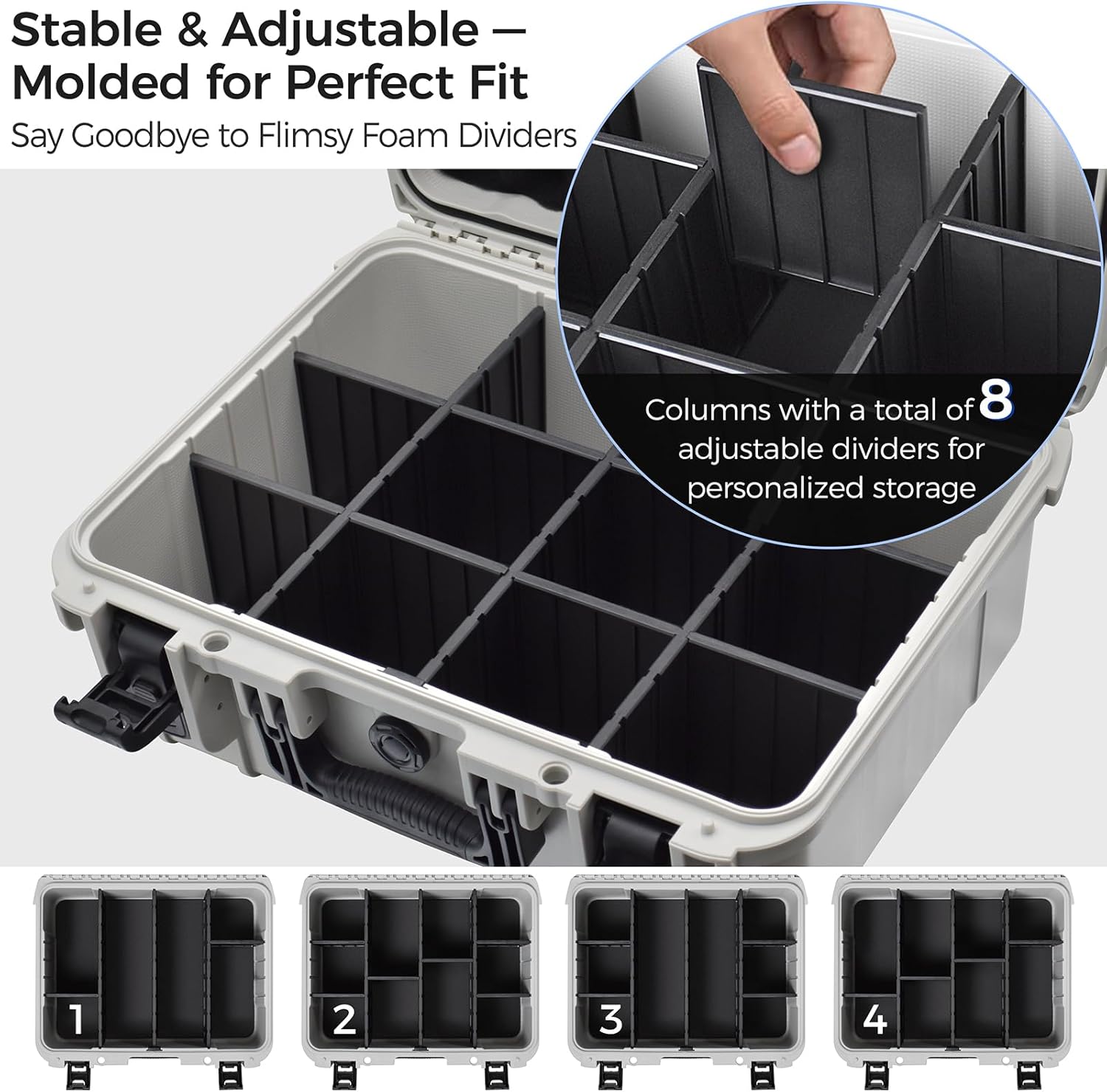 Trading Card Storage Box, Extra Large PSA Slab Case, Waterproof Carry Case | Graded Card Case with 8 Adjustable