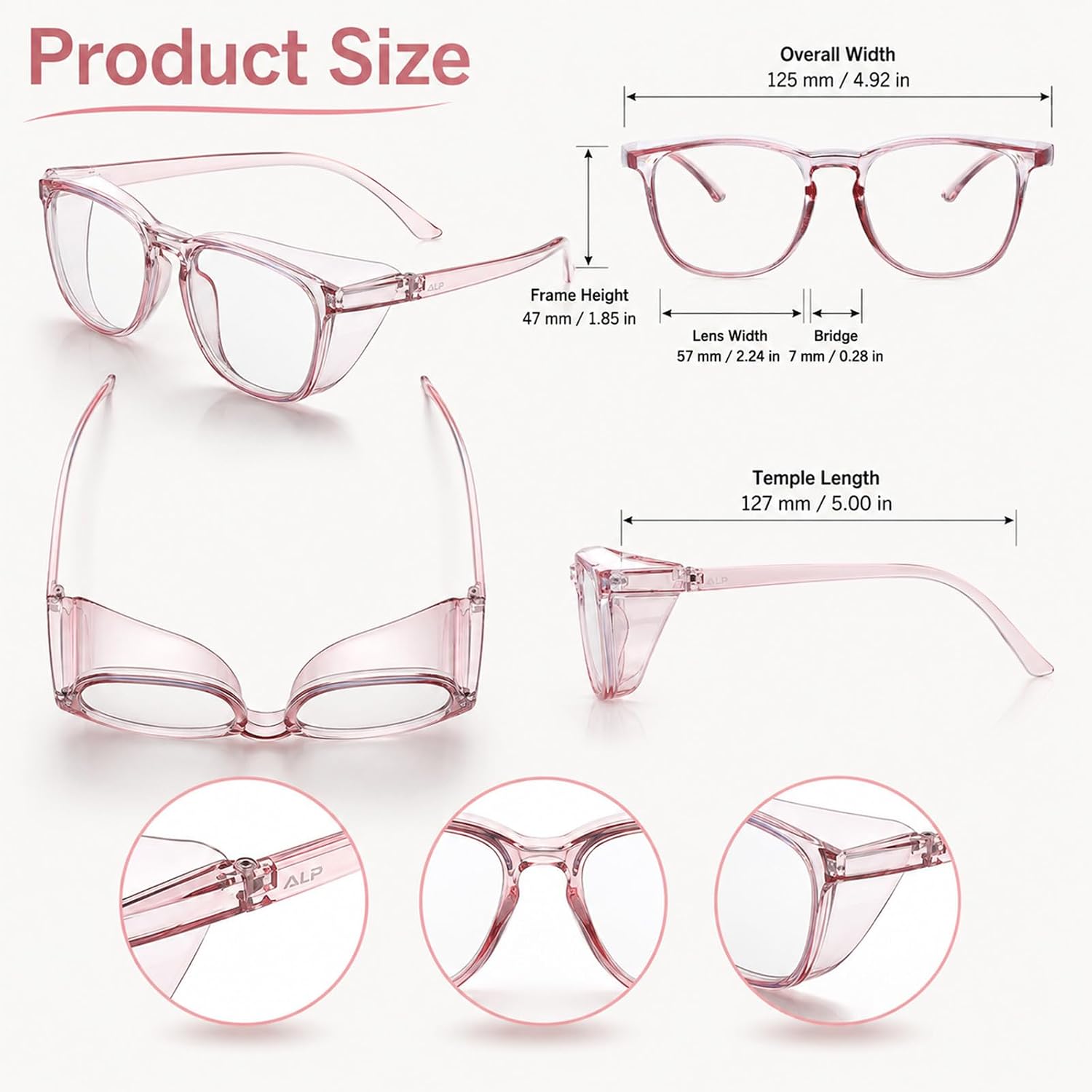 Safety Glasses for Women Lab Nurse Goggles Clear Protective Eyewear | 2 Pack Anti Fog Safety Goggles,Cute Clear