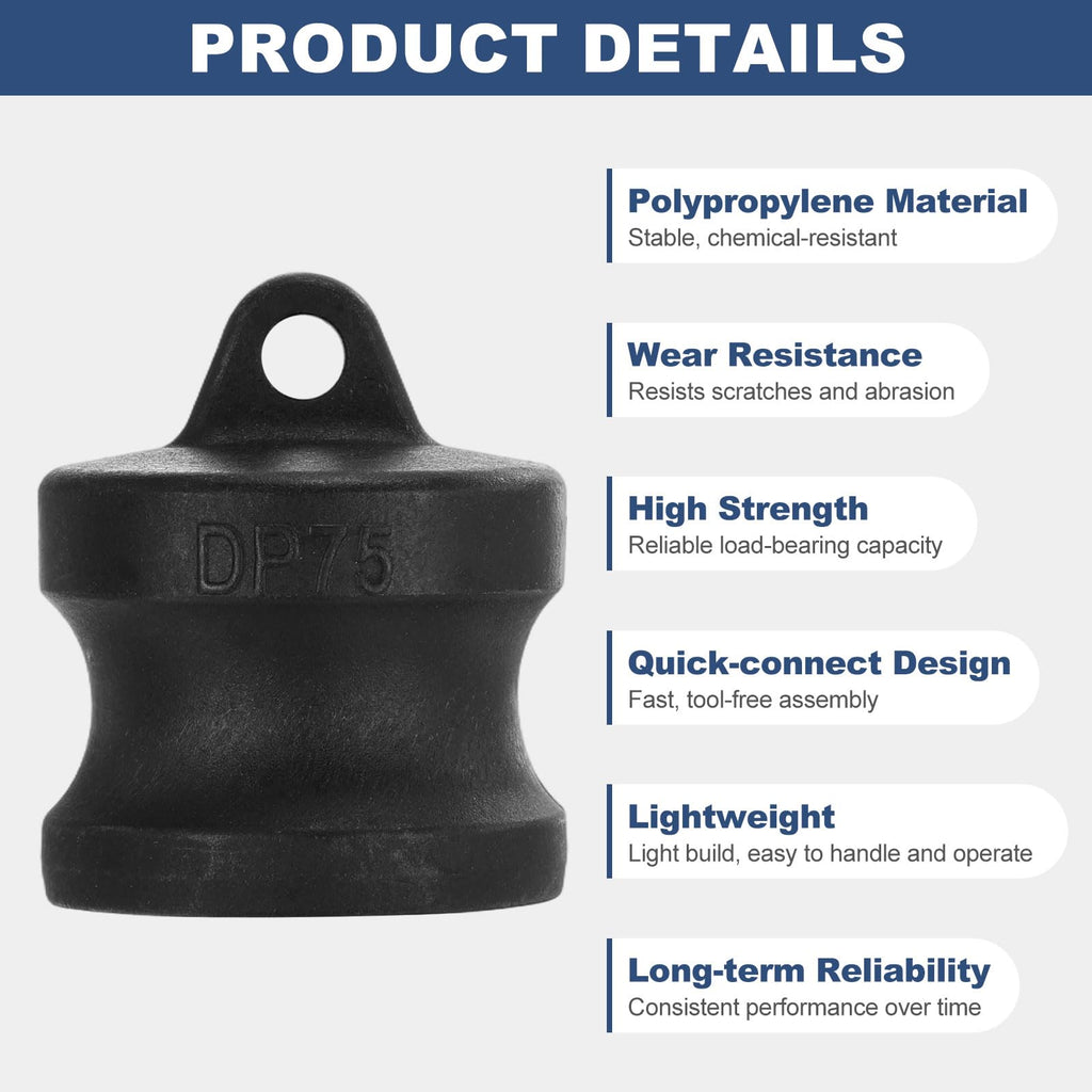 Kozelo Type DP 3/4" Poly Dust Plug Cam Lock Hose Fitting